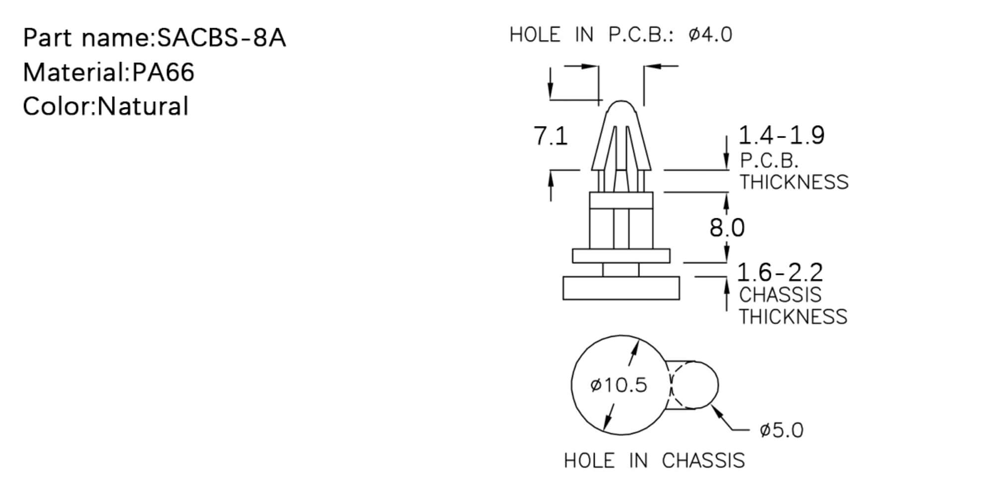  PCB Standoff SACBS-8A